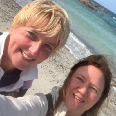 Claire Pidancet and Fiona Andrews at Iona Island