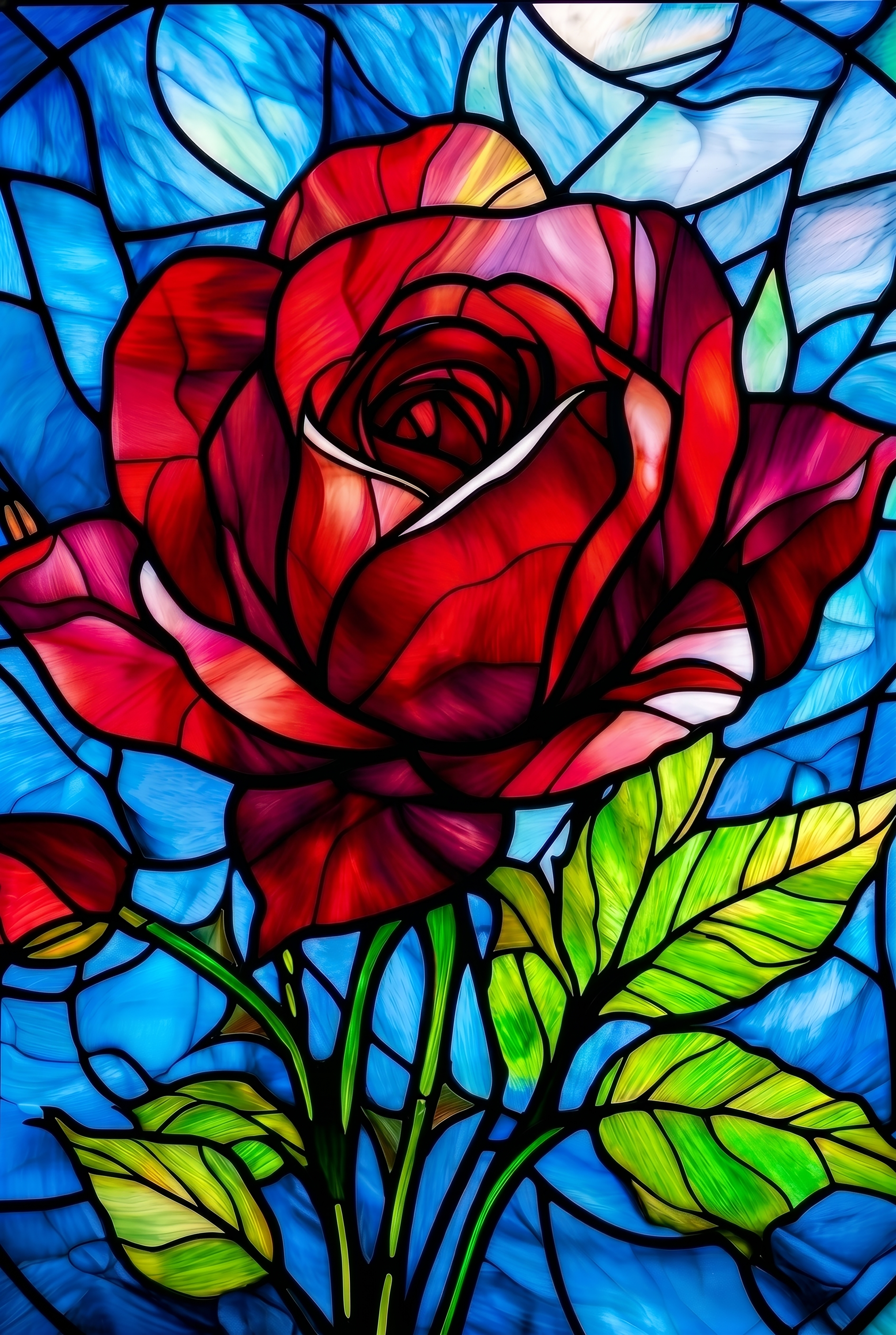 Stained glass rose